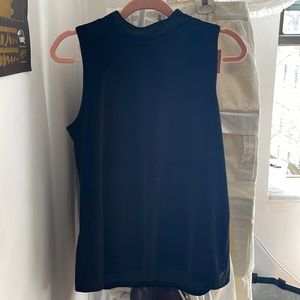 Turtle neck sleeveless velvet top